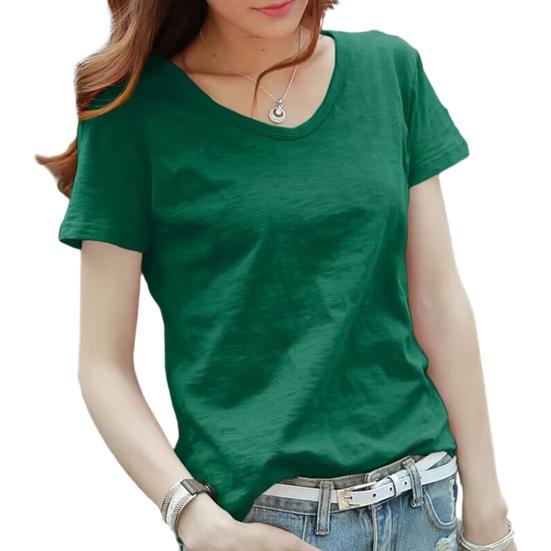 Женская футболка с V-образным вырезом и коротким рукавом, свободная футболка, однотонная, мягкая, эластичная, летняя, топы на каждый день L зелёный
Женская футболка с V-образным вырезом и коротким рукавом, свободная футболка, однотонная, мягкая, эластичная, летняя, топы на каждый день L зелёный