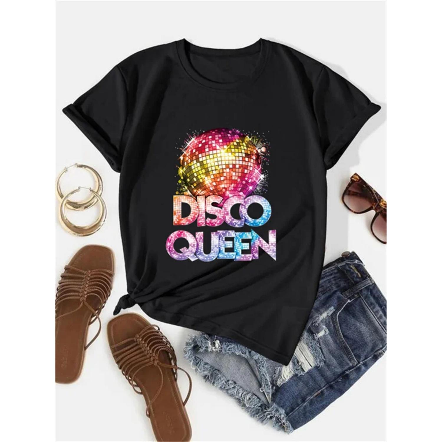 2025 New Women Disco Queen 70 s Disco Themed Vintage T-shirt Casual Comfort Round Neck Women s Top Summer XXXXXL чорний
2025 New Women Disco Queen 70 s Disco Themed Vintage T-shirt Casual Comfort Round Neck Women s Top Summer XXXXXL чорний