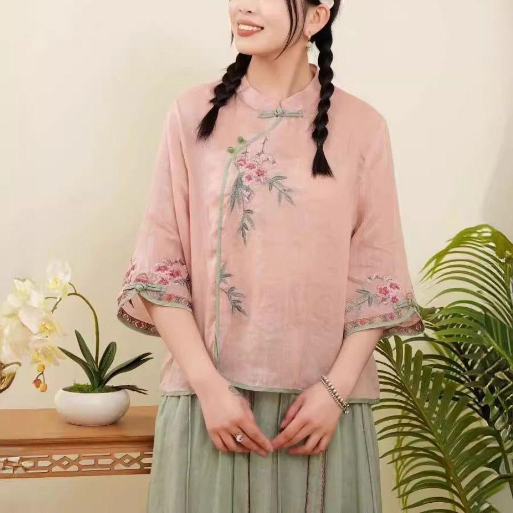 Frog Button Short Sleeved Shirts Retro Cotton Linen Shirt Elegant Ethnic Style Top Daily XXL
Frog Button Short Sleeved Shirts Retro Cotton Linen Shirt Elegant Ethnic Style Top Daily XXL