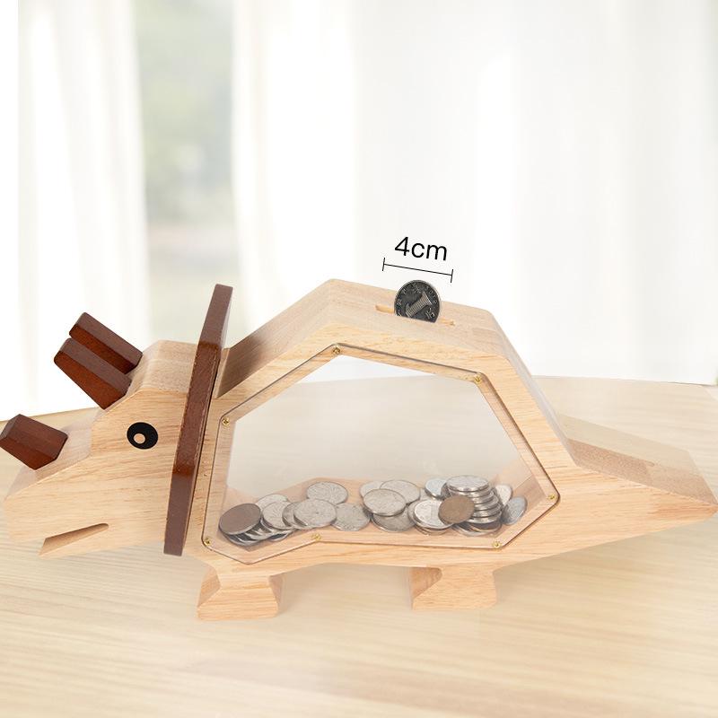 Wooden Dinosaur Money Box: Acrylic Piggy Bank & Kids Desktop Ornament
Wooden Dinosaur Money Box: Acrylic Piggy Bank & Kids Desktop Ornament