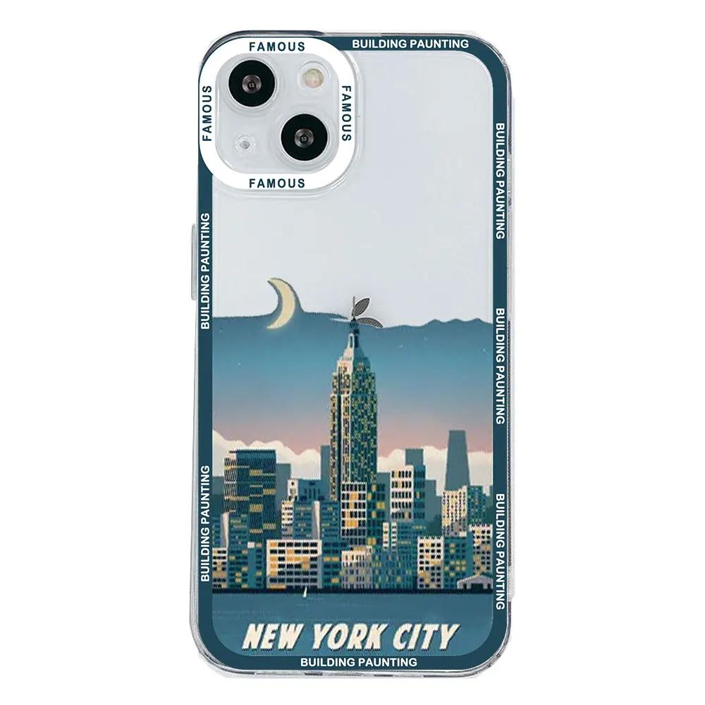 London Paris New York Painting Clear Phone Case for IPhone 15 13 12 11 Pro Max Mini 14 7 8 Plus SE20 X XS XR Scenery Cover Coque iPhone 12
London Paris New York Painting Clear Phone Case for IPhone 15 13 12 11 Pro Max Mini 14 7 8 Plus SE20 X XS XR Scenery Cover Coque iPhone 12