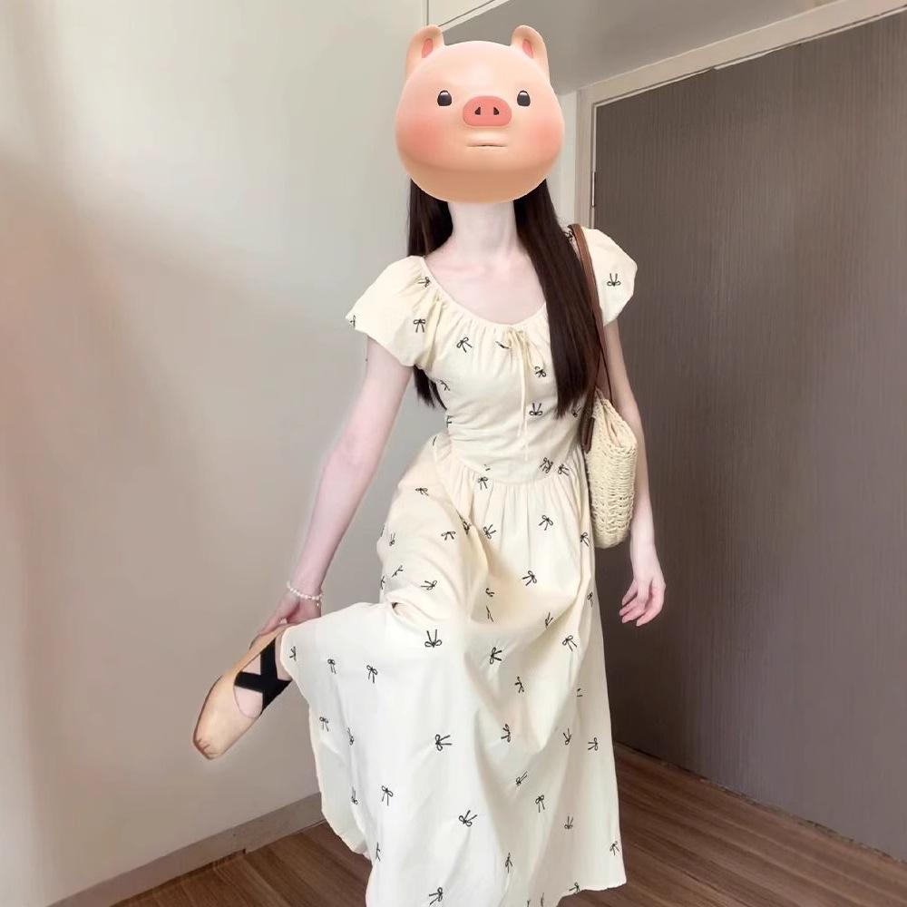 Tea Break French Puff Sleeve Floral Summer Dress - Women’s Small Waist-Defining Long Dress (2025) M брудно-білий
Tea Break French Puff Sleeve Floral Summer Dress - Women’s Small Waist-Defining Long Dress (2025) M брудно-білий