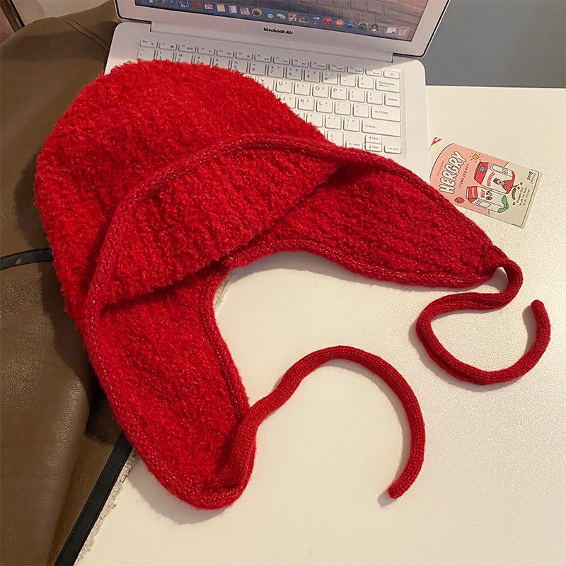 Sweet and cute circle wool knitted flying hat women s season warm ear protection wool Lei Feng hat M(56-58cm) червоний
Sweet and cute circle wool knitted flying hat women s season warm ear protection wool Lei Feng hat M(56-58cm) червоний