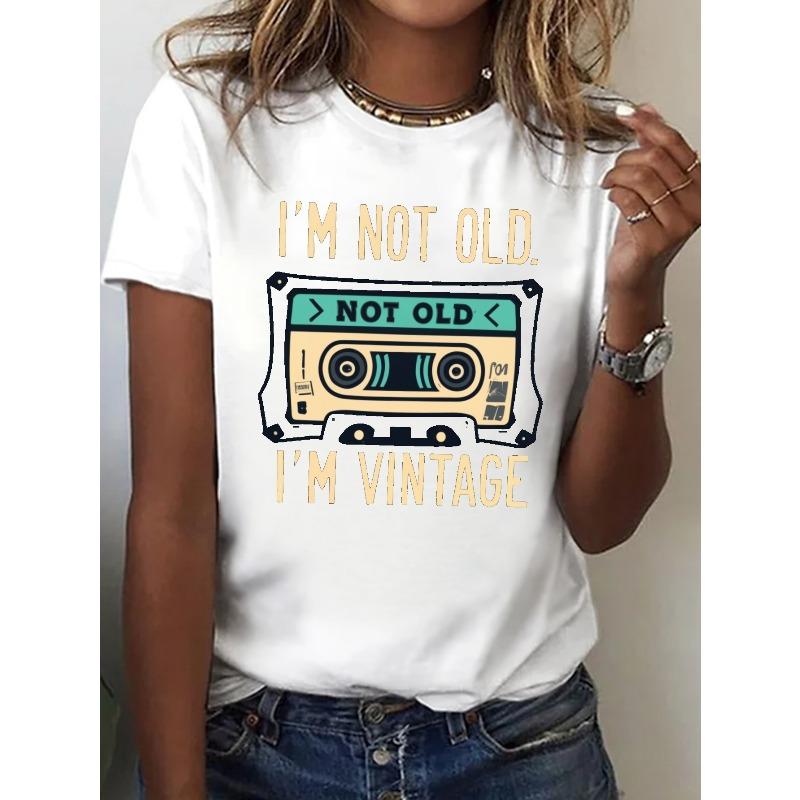 European Size Vintage-Inspired I m Not Old, I m Vintage T-Shirt for Women - Casual Crew Neck, Short Sleeve Top 4XL
European Size Vintage-Inspired I m Not Old, I m Vintage T-Shirt for Women - Casual Crew Neck, Short Sleeve Top 4XL