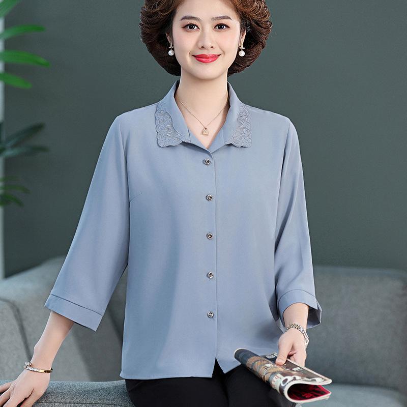 Moms Summer 7-Sleeve Mulberry Silk Plus Size Shirt for Middle-Aged & Elderly Women 5XL (Recommended 150-165 lbs) синій
Moms Summer 7-Sleeve Mulberry Silk Plus Size Shirt for Middle-Aged & Elderly Women 5XL (Recommended 150-165 lbs) синій
