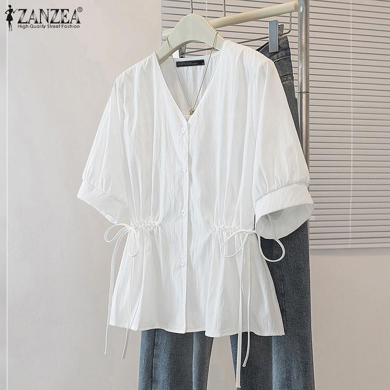 ZANZEA Women V Neck Puff Sleeve Side Drawstring Beading Ruffled Casual Blouse 5XL синій
ZANZEA Women V Neck Puff Sleeve Side Drawstring Beading Ruffled Casual Blouse 5XL синій