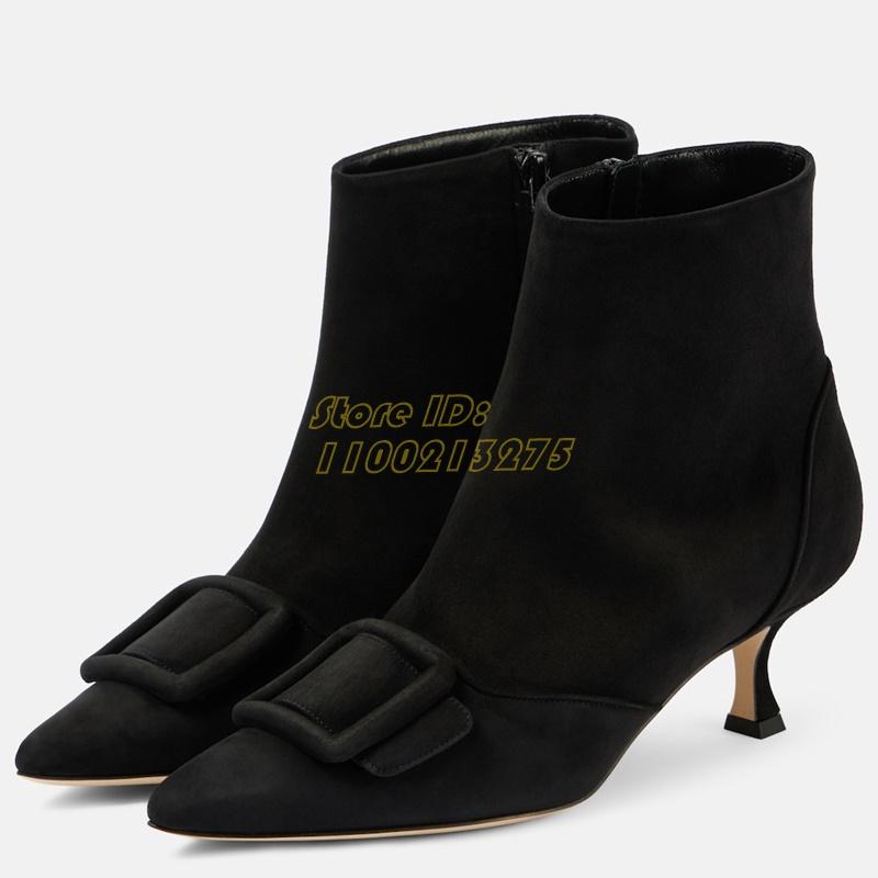 Ботильоны на высоком каблуке с пряжкой-ремешком, замшевые, на молнии, коричневые, черные, серые, модные 2025, сексуальные, с острым носком, на шпильках 34 чёрный
Ботильоны на высоком каблуке с пряжкой-ремешком, замшевые, на молнии, коричневые, черные, серые, модные 2025, сексуальные, с острым носком, на шпильках 34 чёрный