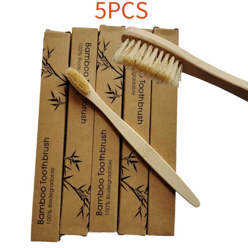 5 Pcs Natural Bristle Bamboo Toothbrush with Boar Bristles Compostable Eco-Friendly Biodegradable Zero Waste Toothbrushes
5 Pcs Natural Bristle Bamboo Toothbrush with Boar Bristles Compostable Eco-Friendly Biodegradable Zero Waste Toothbrushes