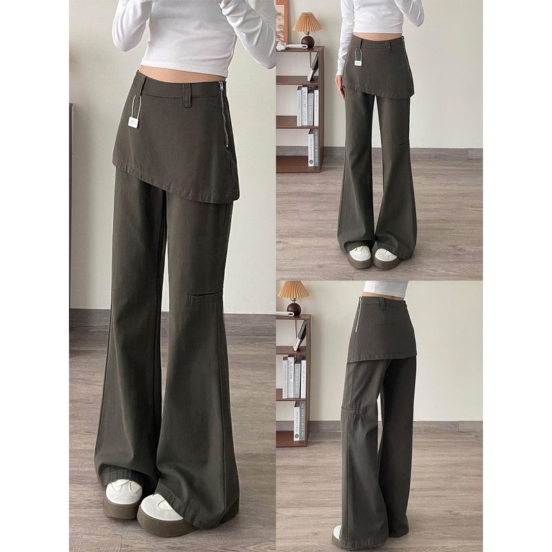 American-Style Faux Two-Piece Flared Jeans for Women, Summer New Style, Plus-Size High-Waisted Hip-Covering Slimming Workwear Wide-Leg Pants Gray Green 2XL(Suggestion 70-80kg)
American-Style Faux Two-Piece Flared Jeans for Women, Summer New Style, Plus-Size High-Waisted Hip-Covering Slimming Workwear Wide-Leg Pants Gray Green 2XL(Suggestion 70-80kg)