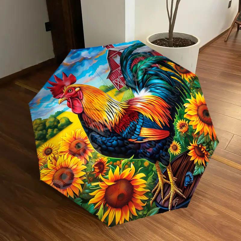 Rooster Sunflower Farm Scene Auto Open Close Umbrella - Portable 3-Fold Design with Iron Frame for Outdoor Use, Perfect Gift for Fans, Trave
Rooster Sunflower Farm Scene Auto Open Close Umbrella - Portable 3-Fold Design with Iron Frame for Outdoor Use, Perfect Gift for Fans, Trave