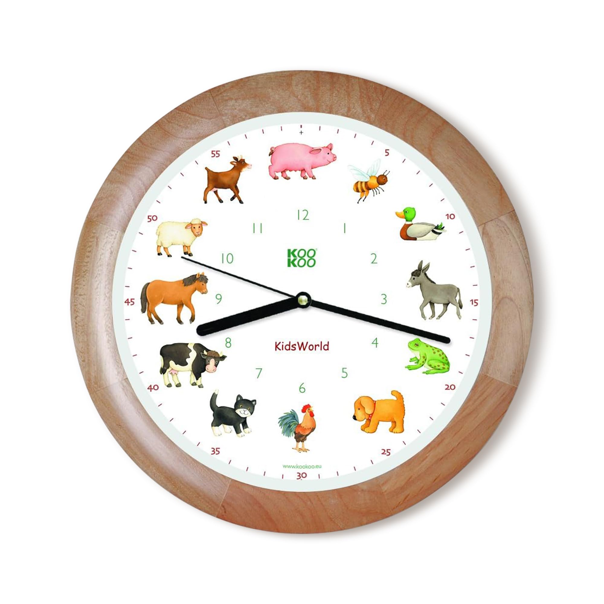 KOOKOO Kids World Wood Grain Wall Clock with Animal Sounds 12 Different Farm Animals Tell the Time Cute Wall Perfect for a Soothing Sounds - - Clock,
KOOKOO Kids World Wood Grain Wall Clock with Animal Sounds 12 Different Farm Animals Tell the Time Cute Wall Perfect for a Soothing Sounds - - Clock,