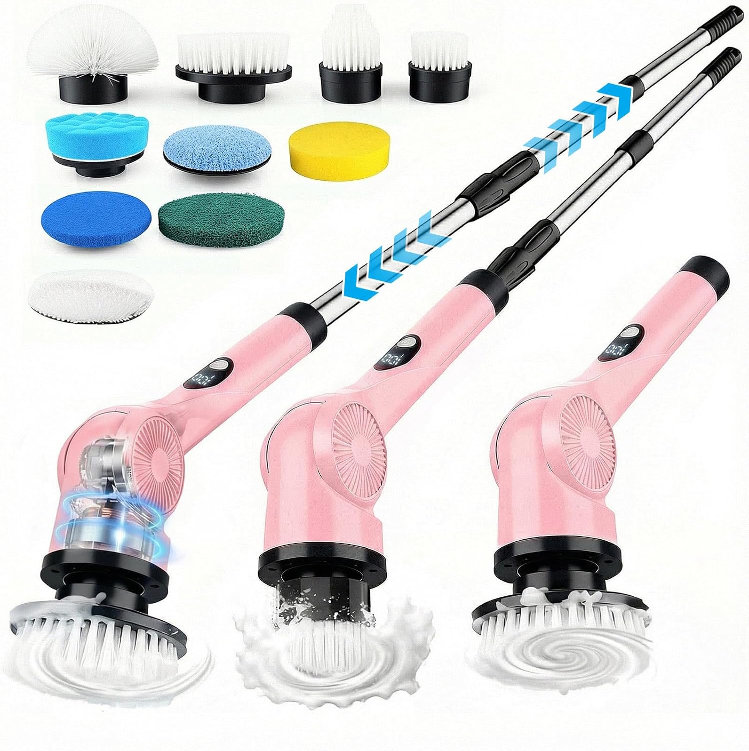 Scrubber, 3-Speed Cordless Shower Scrubber with 90° Adjustable & 10 Replaceable Brush Heads, 90 Mins Runtime United States
Scrubber, 3-Speed Cordless Shower Scrubber with 90° Adjustable & 10 Replaceable Brush Heads, 90 Mins Runtime United States