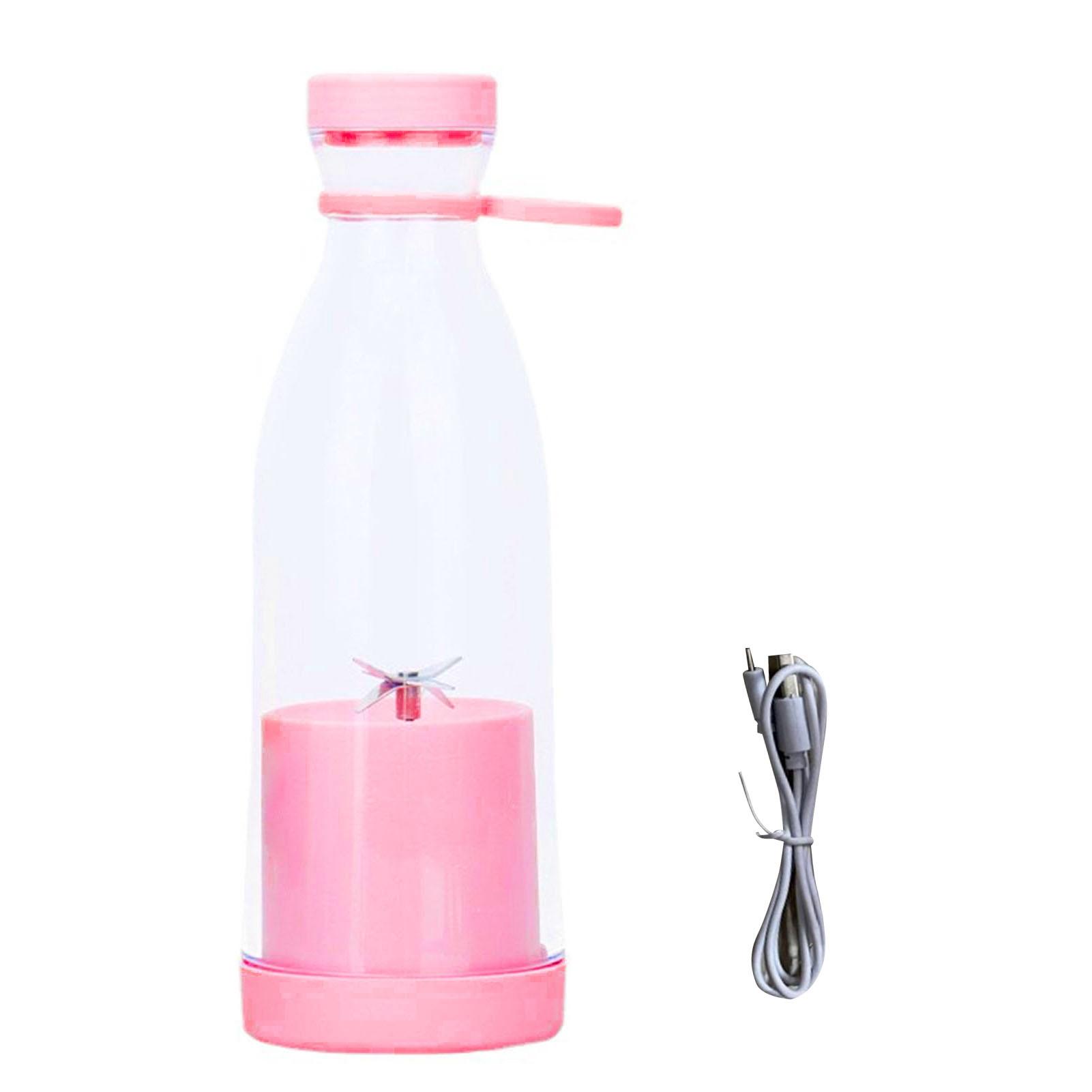 380 мл портативная электрическая соковыжималка для фруктов ручная бутылка вина соковыжималка маленькая 6-лезвийная перезаряжаемая овощная соковыжималка блендер миксер розовый