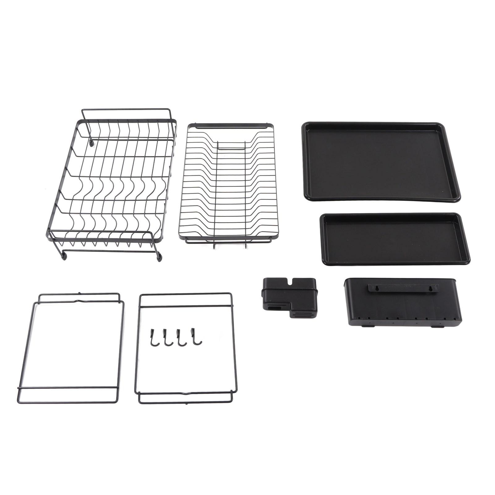 Двухъярусная сушилка для посуды с дренажным бортом, защита от ржавчины, съемная сушилка из углеродистой стали для 
Двухъярусная сушилка для посуды с дренажным бортом, защита от ржавчины, съемная сушилка из углеродистой стали для