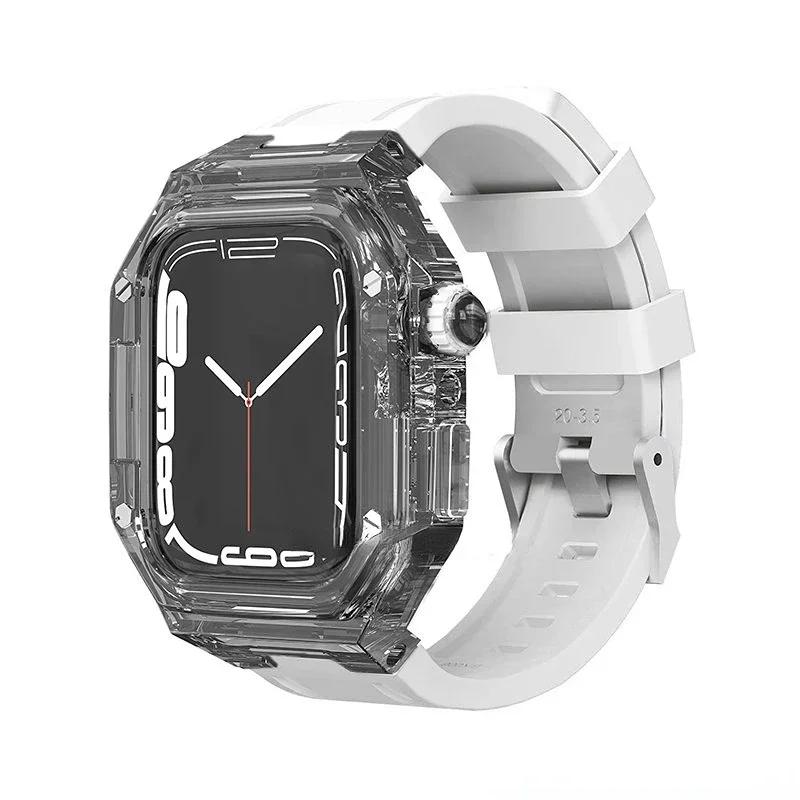 Модифікаційний набір для Apple Watch Series 9 8 7 45мм 41мм Прозорий корпус Гумовий спортивний ремінець для IWatch Series 6 5 4 SE 44мм 40мм 45mm
Модифікаційний набір для Apple Watch Series 9 8 7 45мм 41мм Прозорий корпус Гумовий спортивний ремінець для IWatch Series 6 5 4 SE 44мм 40мм 45mm