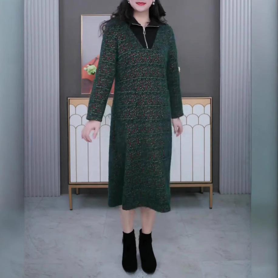 New Plus Size Luxury Tweed Yarn-Dyed Slimming Dress for Mothers - Autumn/Winter Collection 6XL (220-240 jin) зелений
New Plus Size Luxury Tweed Yarn-Dyed Slimming Dress for Mothers - Autumn/Winter Collection 6XL (220-240 jin) зелений