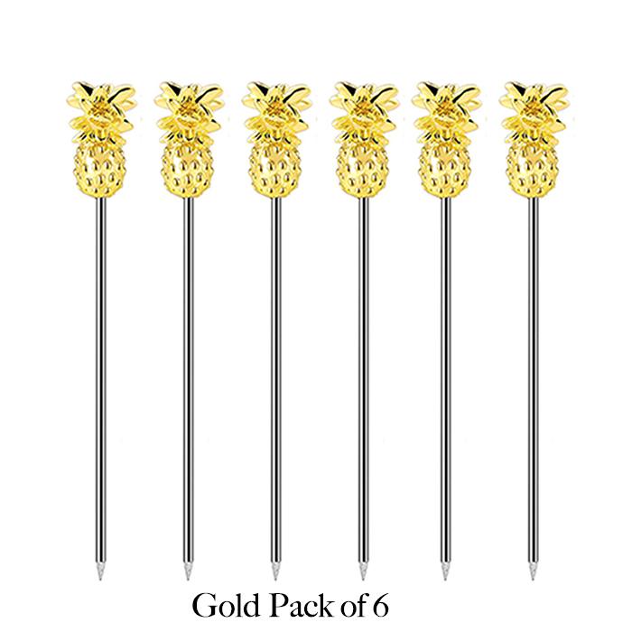 6PCS Martini Picks with Pineapple Charms, Cocktail Stick,100% Stainless Steel Metal -Set of 6
6PCS Martini Picks with Pineapple Charms, Cocktail Stick,100% Stainless Steel Metal -Set of 6