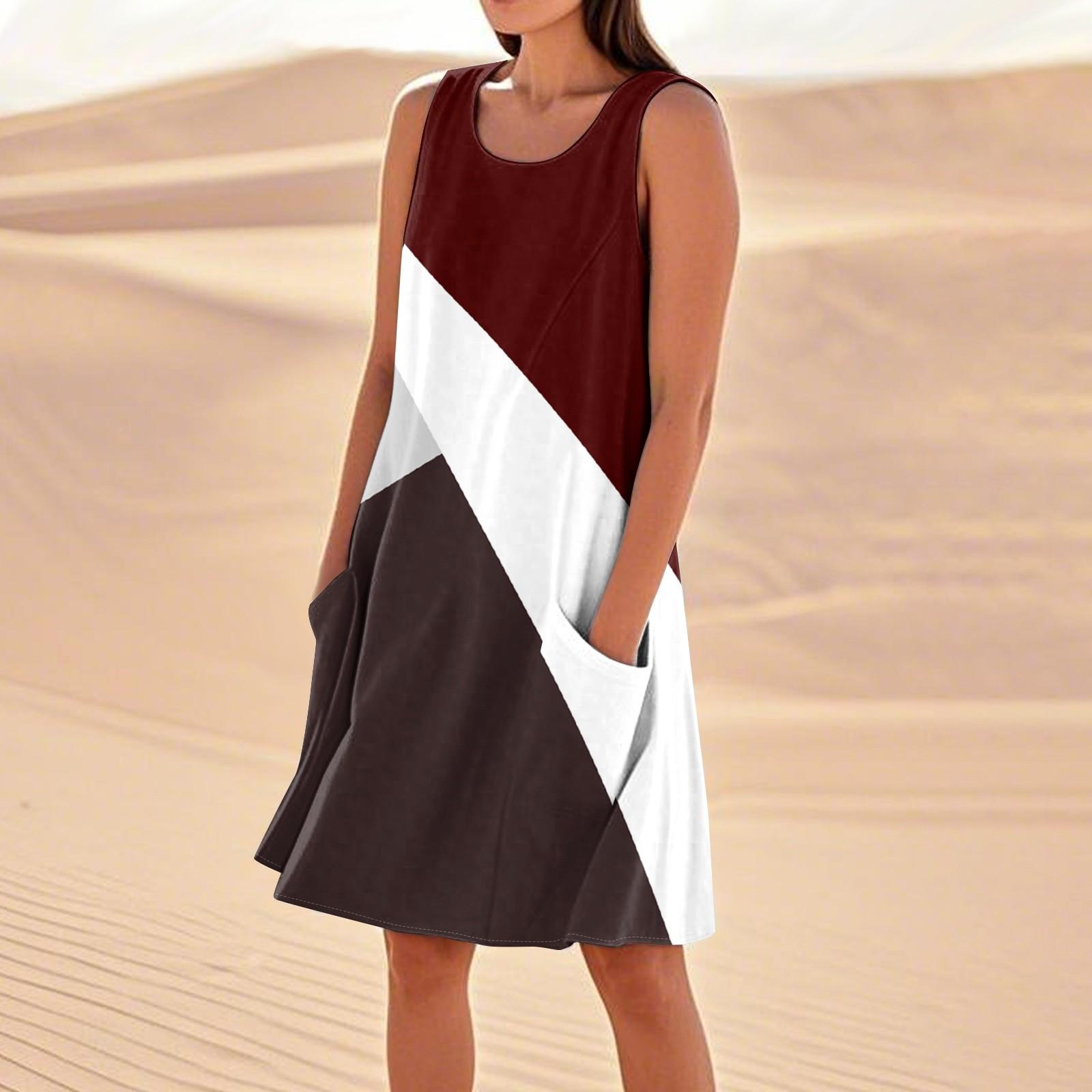 Літні сукні для жінок Вільні пляжні повсякденні сарафани без рукавів з кишенями Сукня-майка XL червоний
Літні сукні для жінок Вільні пляжні повсякденні сарафани без рукавів з кишенями Сукня-майка XL червоний