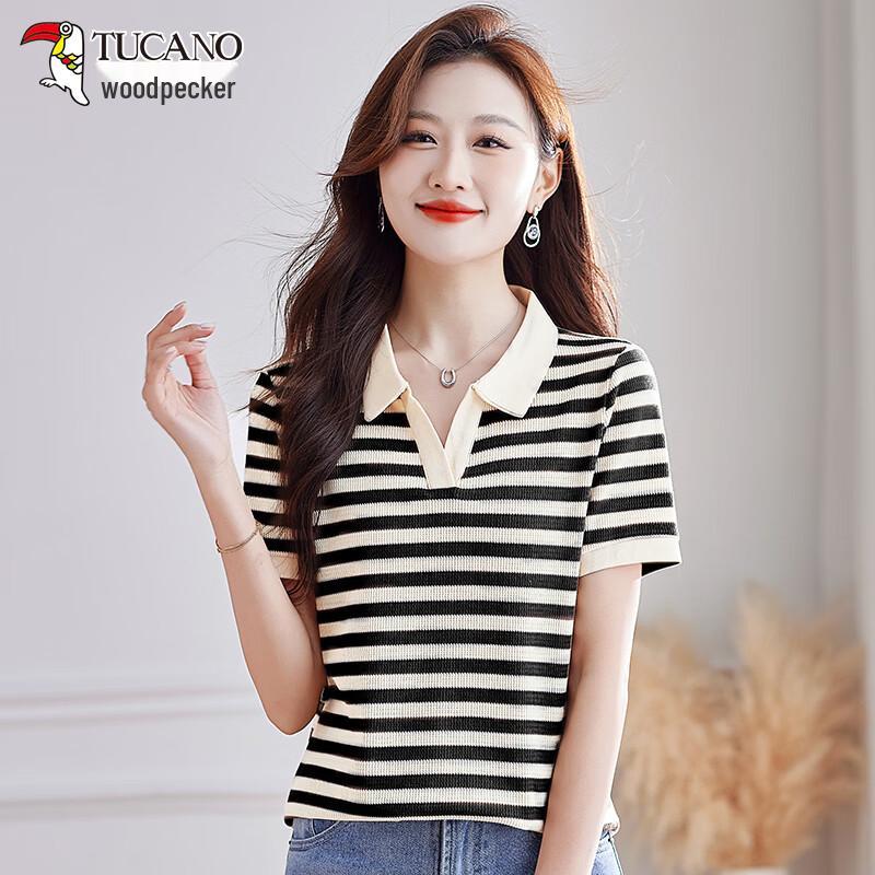 TUCANO Women s Waffle Stripe Seagull Collar Polo T-Shirt 3XL
TUCANO Women s Waffle Stripe Seagull Collar Polo T-Shirt 3XL