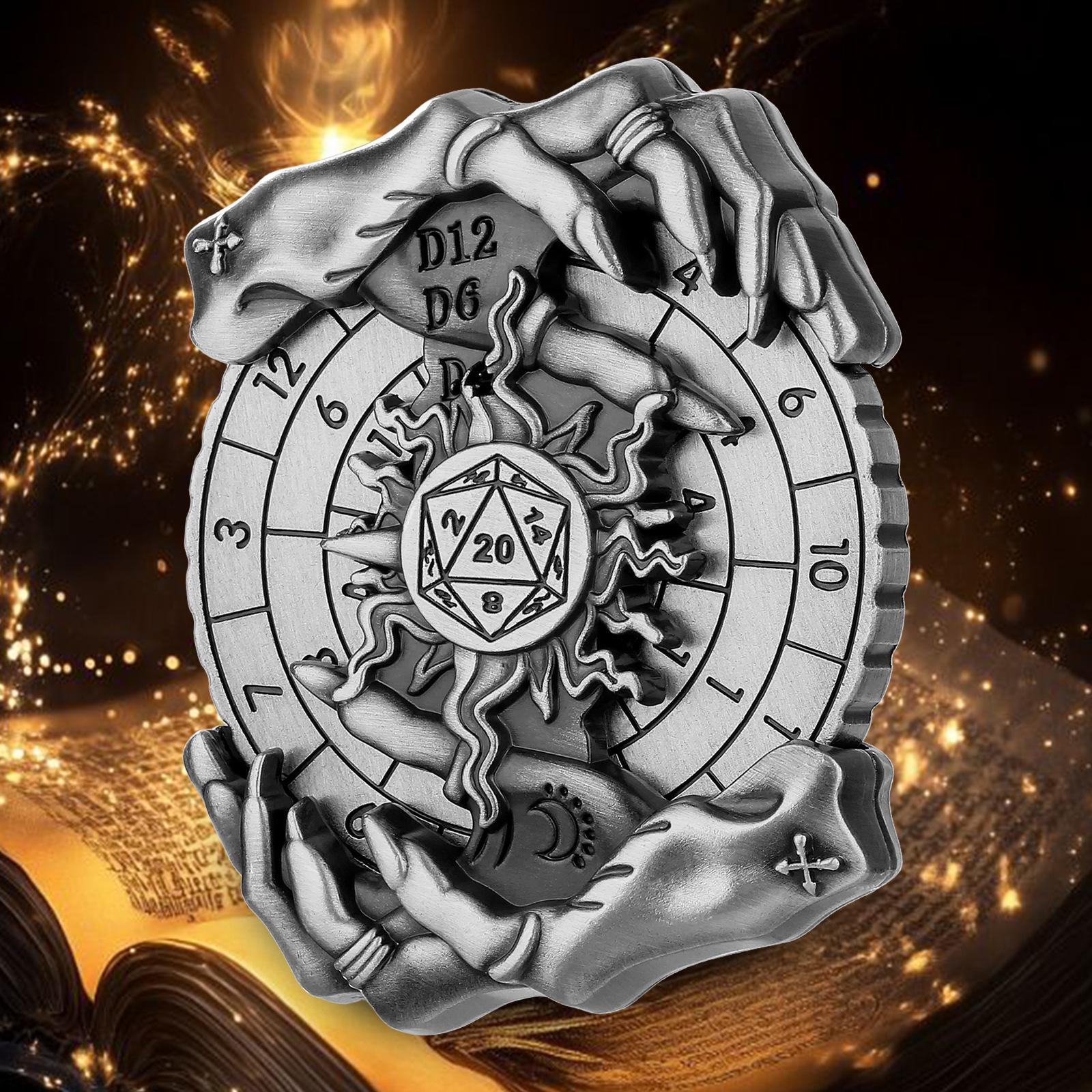 Креативный Волшебный Ручной Спиннер Кубик Вращающийся Ролик Развлечение Ролевая Игра Игровой Аксессуар серебряный