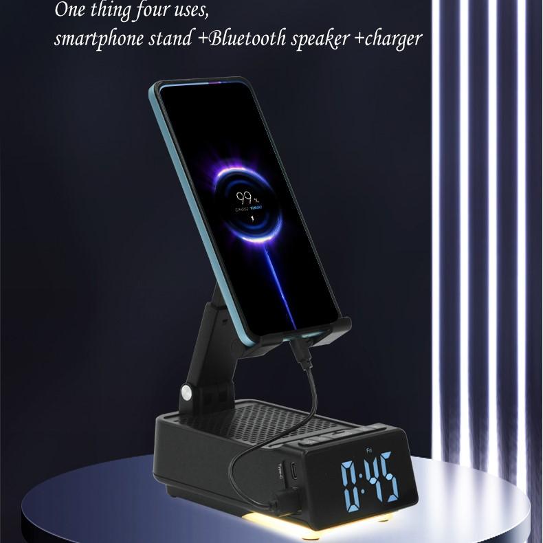 Alarm Clock Bluetooth speaker Tablet mobile phone stand rotation lifted folding portable charging Bank LED Colorful lights U disk player
Alarm Clock Bluetooth speaker Tablet mobile phone stand rotation lifted folding portable charging Bank LED Colorful lights U disk player