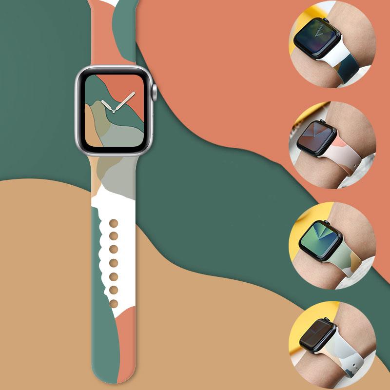 Новый модный ремешок для Apple Watch, ремешок 40 мм, 44 мм, 38 мм, 42 мм, силиконовый браслет с принтом для Iwatch Series 7, 6 SE, 5, 4, 3, аксессуары
Новый модный ремешок для Apple Watch, ремешок 40 мм, 44 мм, 38 мм, 42 мм, силиконовый браслет с принтом для Iwatch Series 7, 6 SE, 5, 4, 3, аксессуары