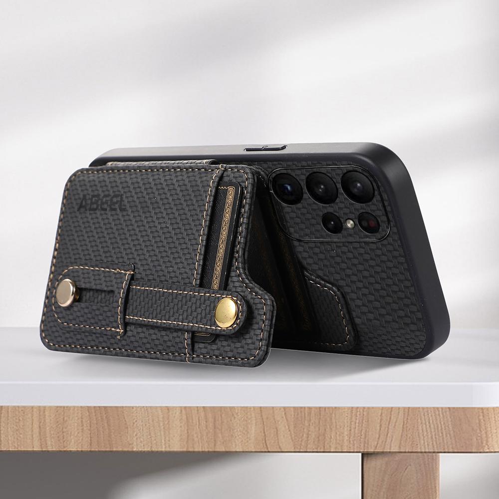 ABEEL Style 01 Horizontal Kickstand Phone Cover for Samsung Galaxy S23 Ultra RFID Blocking Anti-Drop Carbon Fiber Texture PU+TPU Case Black
ABEEL Style 01 Horizontal Kickstand Phone Cover for Samsung Galaxy S23 Ultra RFID Blocking Anti-Drop Carbon Fiber Texture PU+TPU Case Black