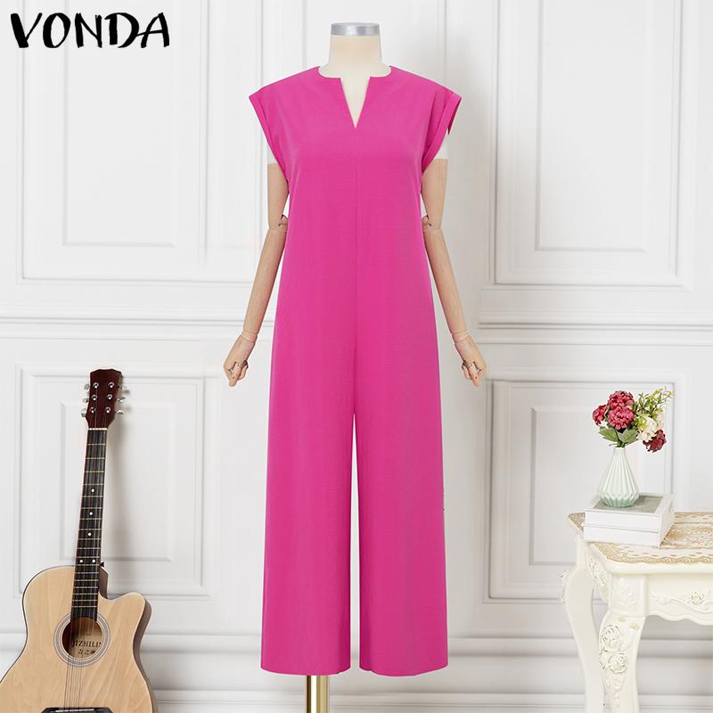 VONDA Женский комбинезон с V-образным вырезом, короткими рукавами, повседневный, свободный, длинный, с широкими штанинами, ромпер для высоких 5XL темно-розовый
VONDA Женский комбинезон с V-образным вырезом, короткими рукавами, повседневный, свободный, длинный, с широкими штанинами, ромпер для высоких 5XL темно-розовый