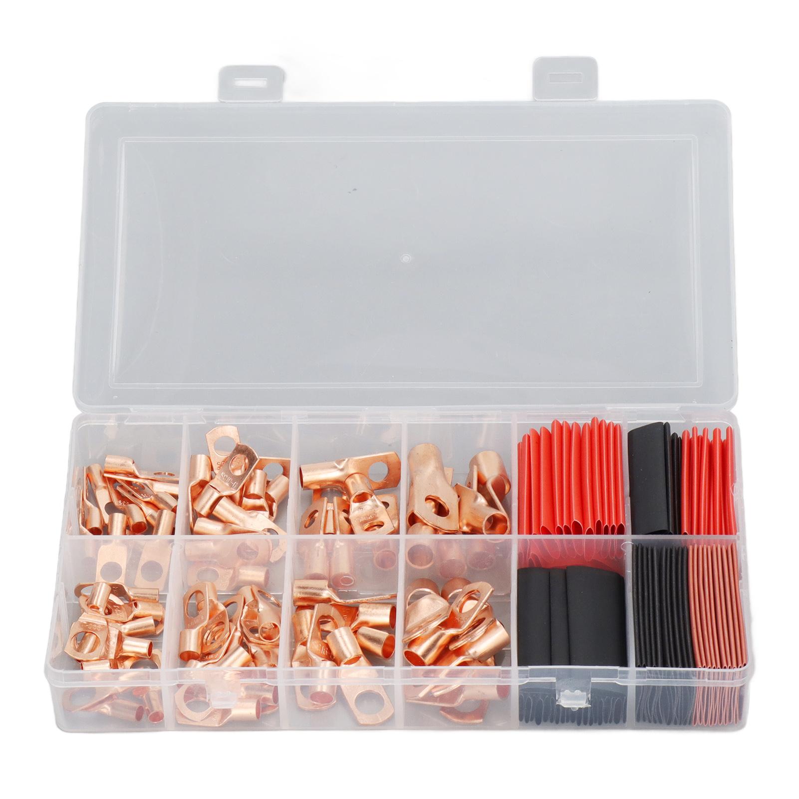 150 Pcs Set Wire Lugs Heat Shrink Tubes Set Thickened Copper Battery Cable Ends Terminal Connectors
150 Pcs Set Wire Lugs Heat Shrink Tubes Set Thickened Copper Battery Cable Ends Terminal Connectors