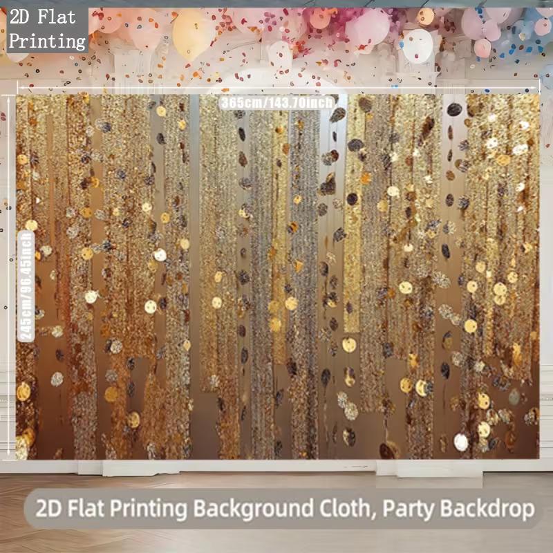 2D Flat Printing Gold & Champagne Glitter Background Cloth for Parties 47.2x31.5inch/120*80cm
2D Flat Printing Gold & Champagne Glitter Background Cloth for Parties 47.2x31.5inch/120*80cm