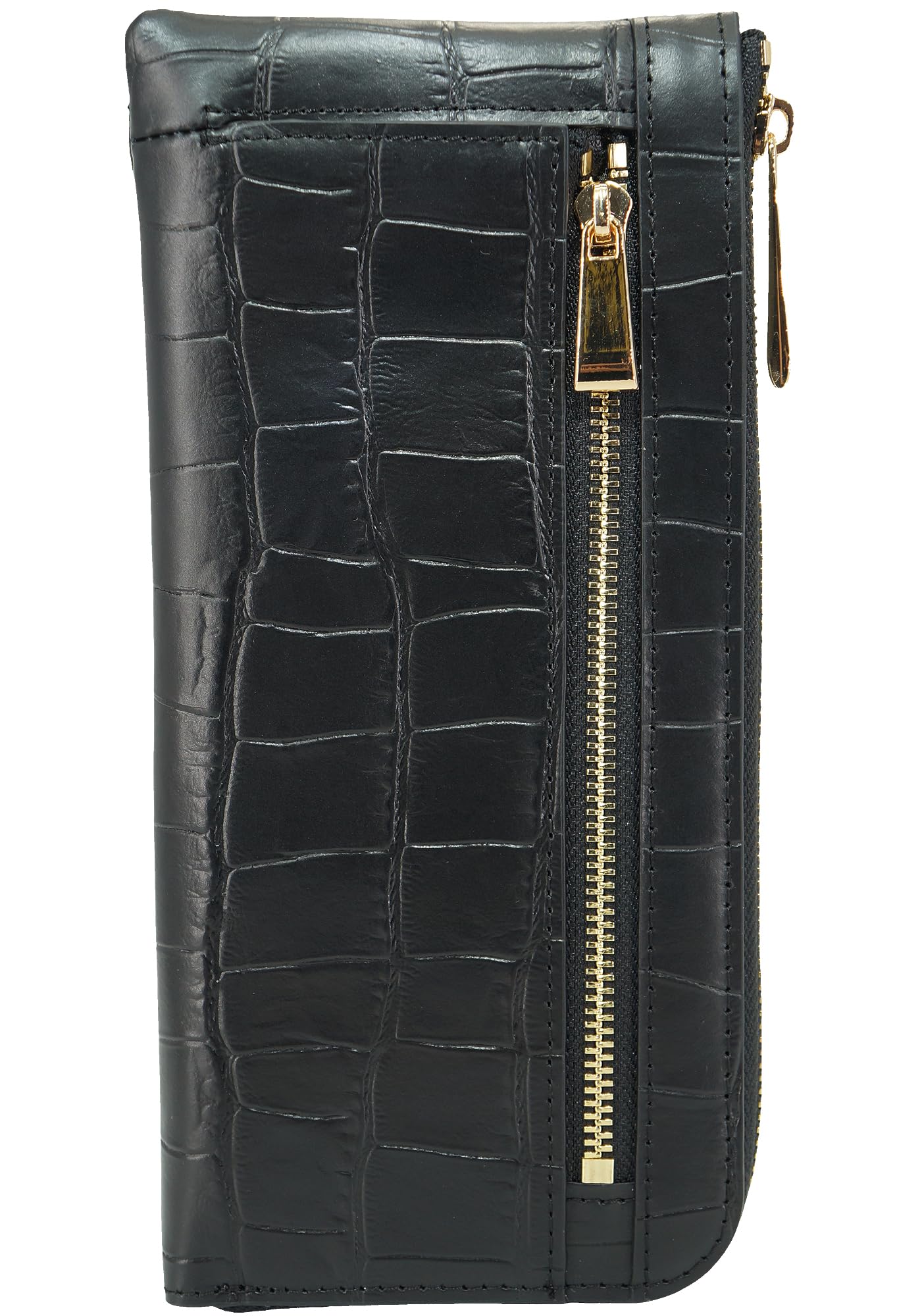 Black crocodile-embossed cowhide wallet for men and women. Made from a single piece of genuine alligator leather, this long wallet features an
Black crocodile-embossed cowhide wallet for men and women. Made from a single piece of genuine alligator leather, this long wallet features an