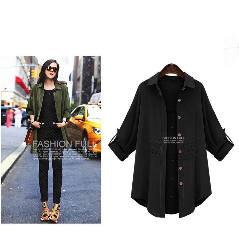 European Station Fall Women s Clothing Mid Length Long Length Thin Casual Shirt Black Plus Size 5XL
European Station Fall Women s Clothing Mid Length Long Length Thin Casual Shirt Black Plus Size 5XL