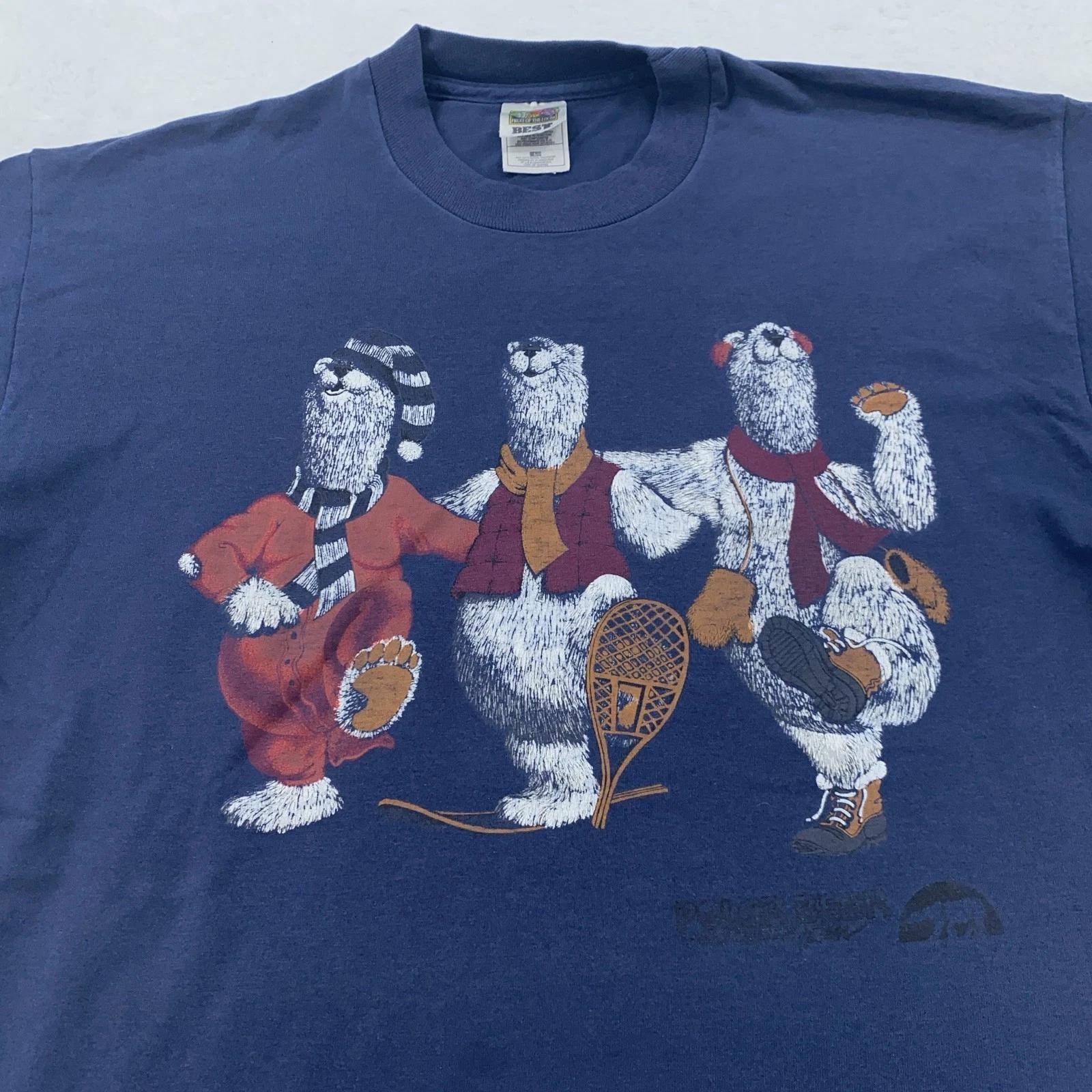 Vintage Polar Bear 2-Sided Cartoon Shirt Mens M/L Winter Graphic 90s Tee XL
Vintage Polar Bear 2-Sided Cartoon Shirt Mens M/L Winter Graphic 90s Tee XL