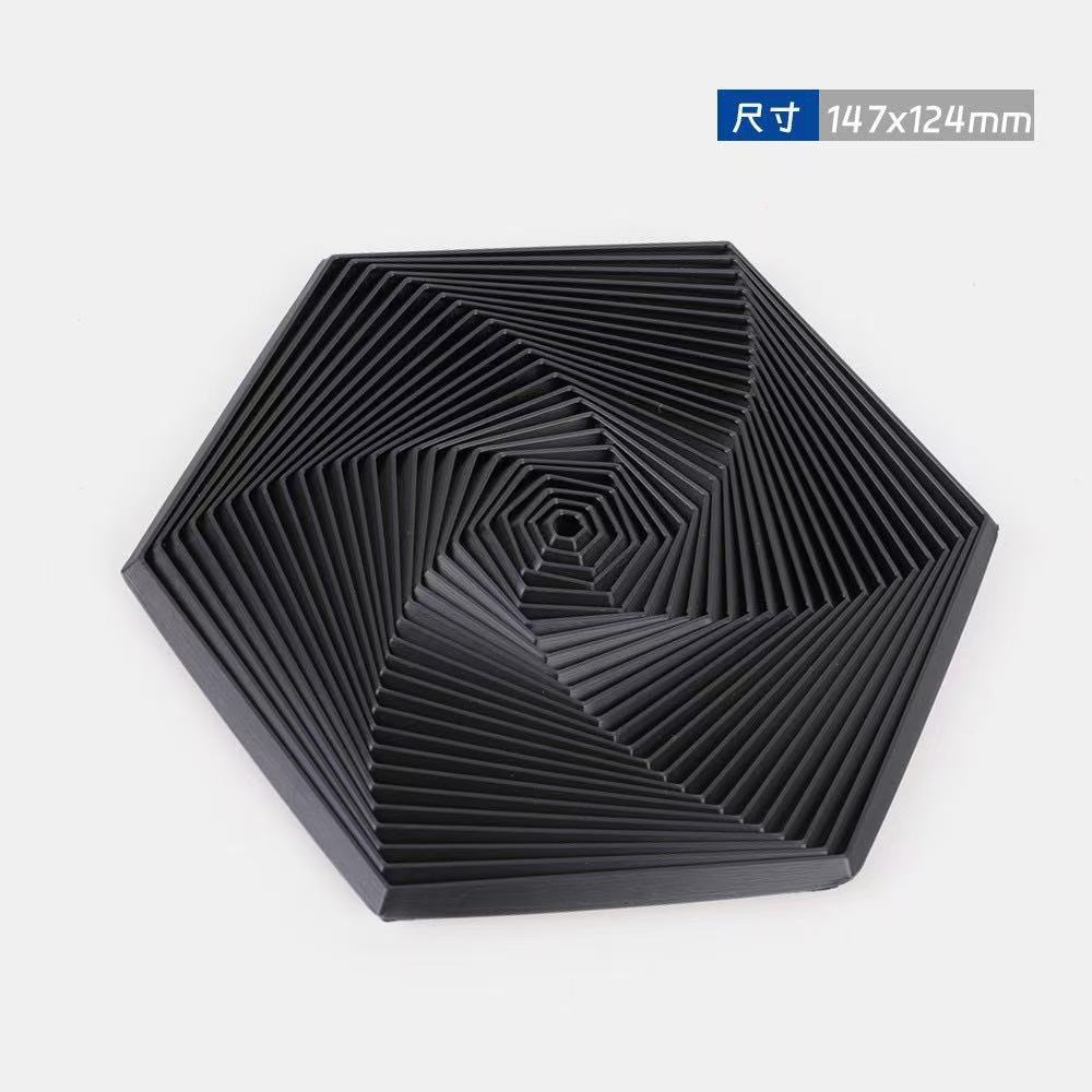 3D-печать Шестигранная спиральная башня Волшебная иллюзия Стерео вращающаяся декомпрессионная артефакт Творческая игрушка Подарочные украшения чёрный