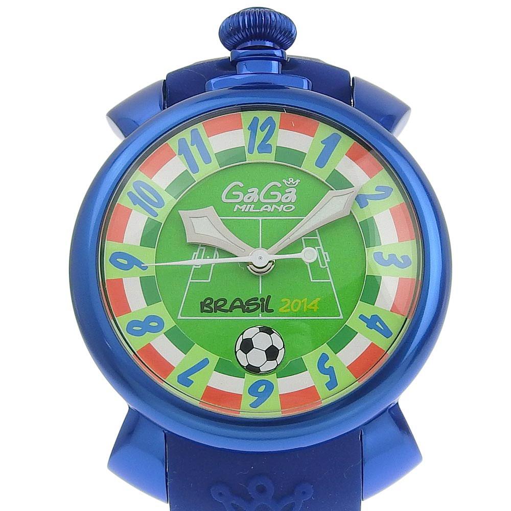 Gaga Milano Manure 48 Watches 5070 brazil world cup 2014 Limited to 300 back scales Blue GreenDial rubber/aluminum Mechanical Automatic mens Used
Gaga Milano Manure 48 Watches 5070 brazil world cup 2014 Limited to 300 back scales Blue GreenDial rubber/aluminum Mechanical Automatic mens Used