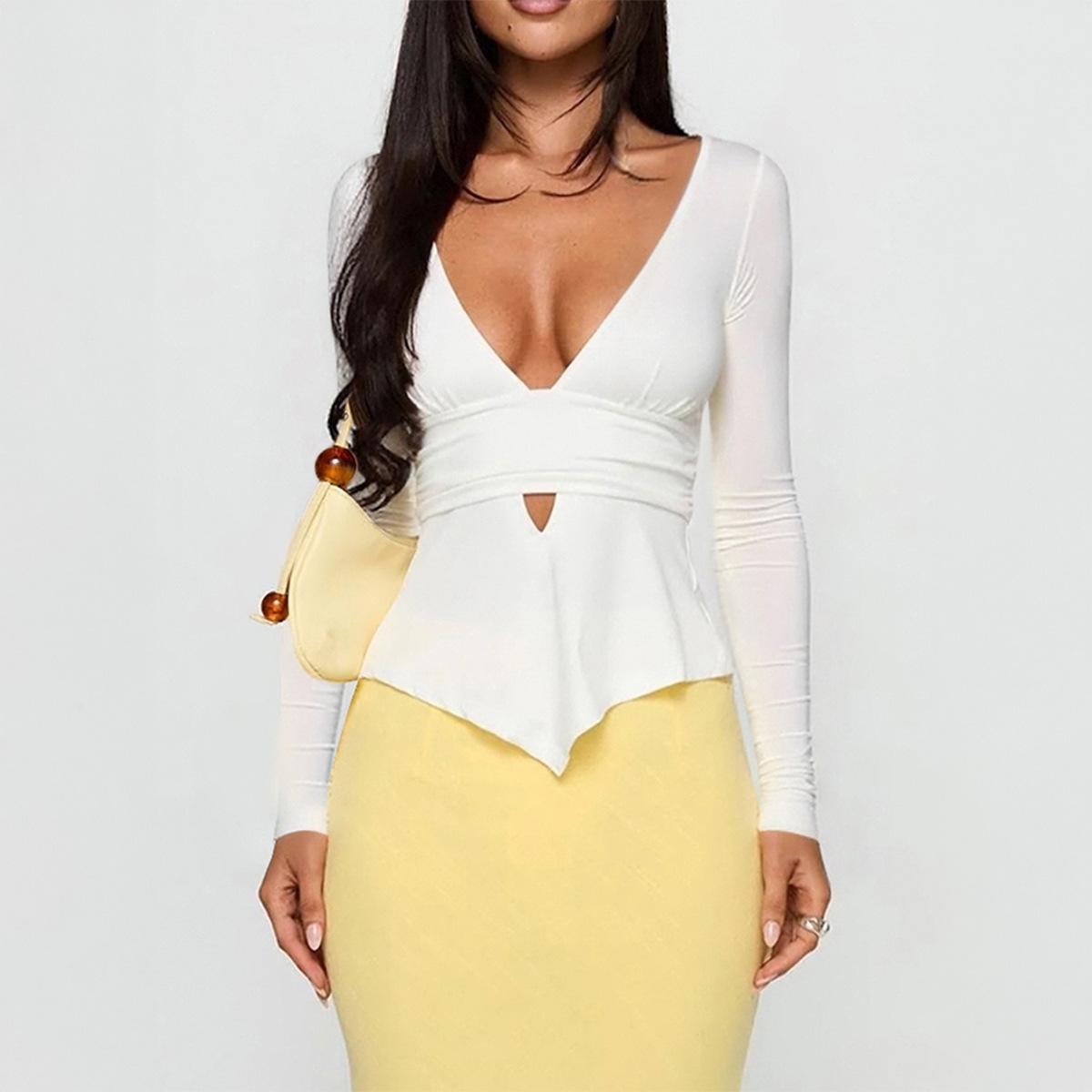 Мода Y2K Однотонная Футболка-жилет с глубоким V-вырезом и длинными рукавами Женская Осень-Зима 2025 Сексуальный Облегающий Пуловер S белый
Мода Y2K Однотонная Футболка-жилет с глубоким V-вырезом и длинными рукавами Женская Осень-Зима 2025 Сексуальный Облегающий Пуловер S белый