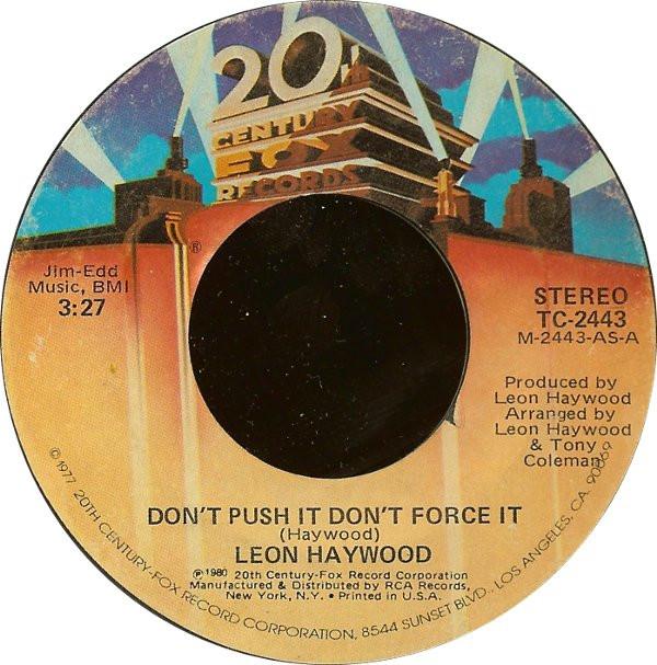 7inch Record LEON HAYWOOD - Don t Push It Don t Force It TC2443 20th Century Fo 1980 US Soul/Funk Used
7inch Record LEON HAYWOOD - Don t Push It Don t Force It TC2443 20th Century Fo 1980 US Soul/Funk Used