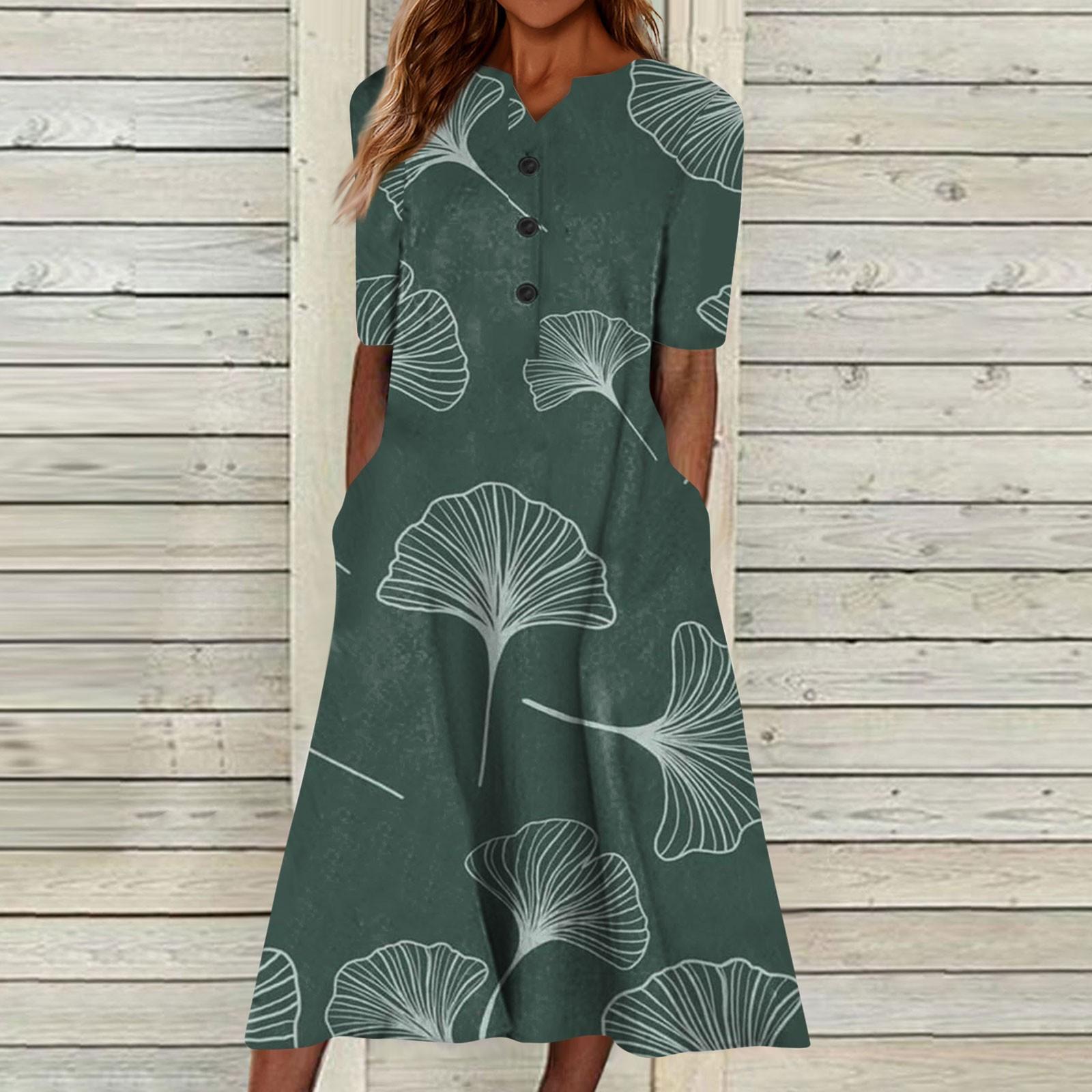 Летнее платье для женщин 2023, повседневное пляжное свободное платье с v-образным вырезом и короткими рукавами с принтом M зелёный
Летнее платье для женщин 2023, повседневное пляжное свободное платье с v-образным вырезом и короткими рукавами с принтом M зелёный