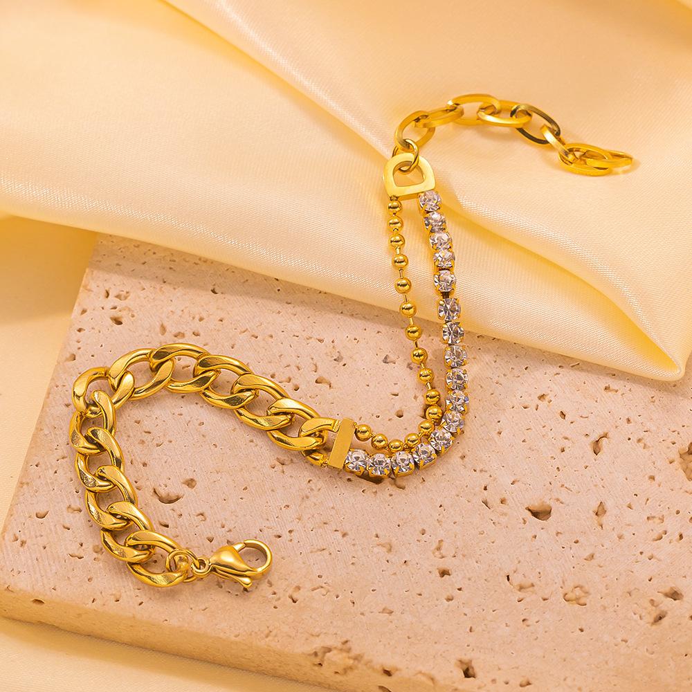 Thick bracelet asymmetric diamond bead double chain color retention bracelet women s jewelry
Thick bracelet asymmetric diamond bead double chain color retention bracelet women s jewelry