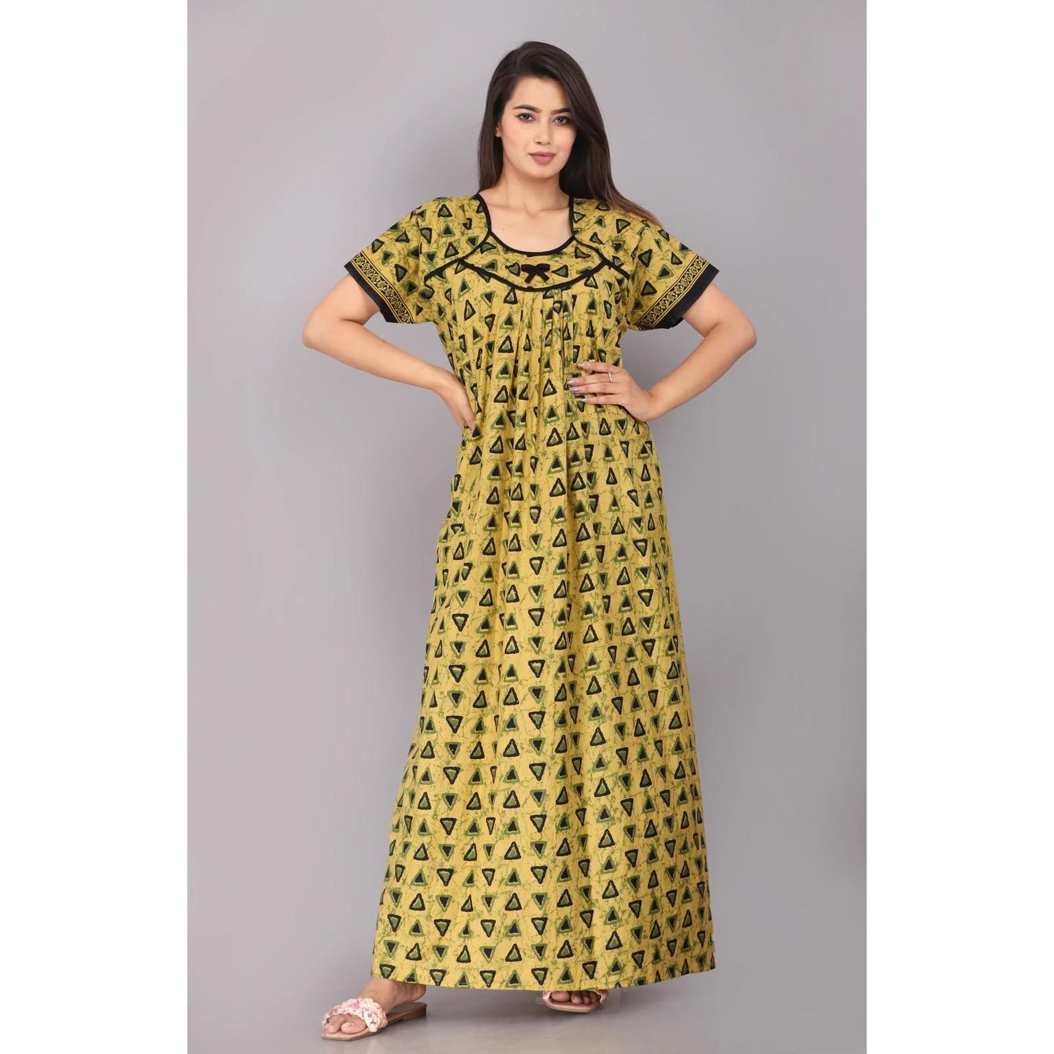 Indian Women Cotton Printed Night Gown Designer Shot Sleeves U Neck Nighty Dress 2XL-44
Indian Women Cotton Printed Night Gown Designer Shot Sleeves U Neck Nighty Dress 2XL-44