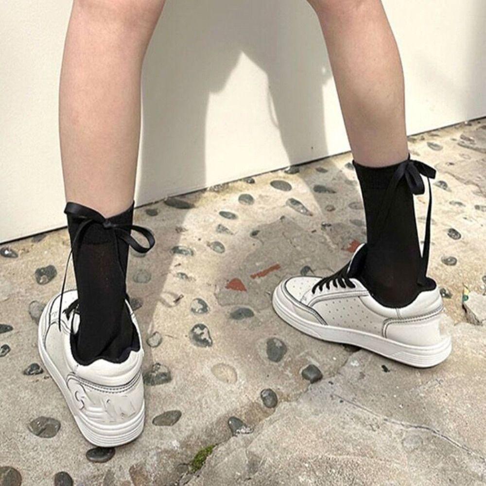 Ribbon Calf Socks JK Balletcore Bow Socks Glass Silk Socks Middle Tube Socks Female Hosiery
Ribbon Calf Socks JK Balletcore Bow Socks Glass Silk Socks Middle Tube Socks Female Hosiery
