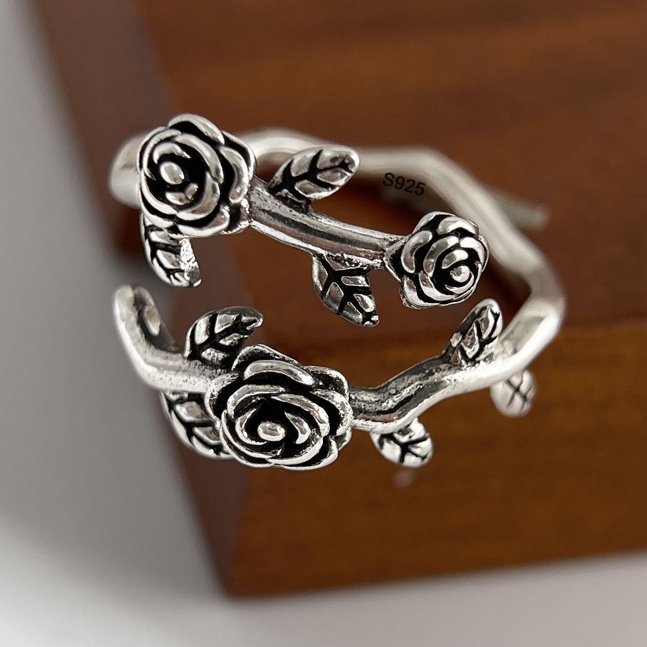 925 Sterling Silver Rings for Women Couple Minimalist Handmade Simple Retro Rose Flower Ring Fine Jewelry Gift Prevent Allergy resizable
925 Sterling Silver Rings for Women Couple Minimalist Handmade Simple Retro Rose Flower Ring Fine Jewelry Gift Prevent Allergy resizable