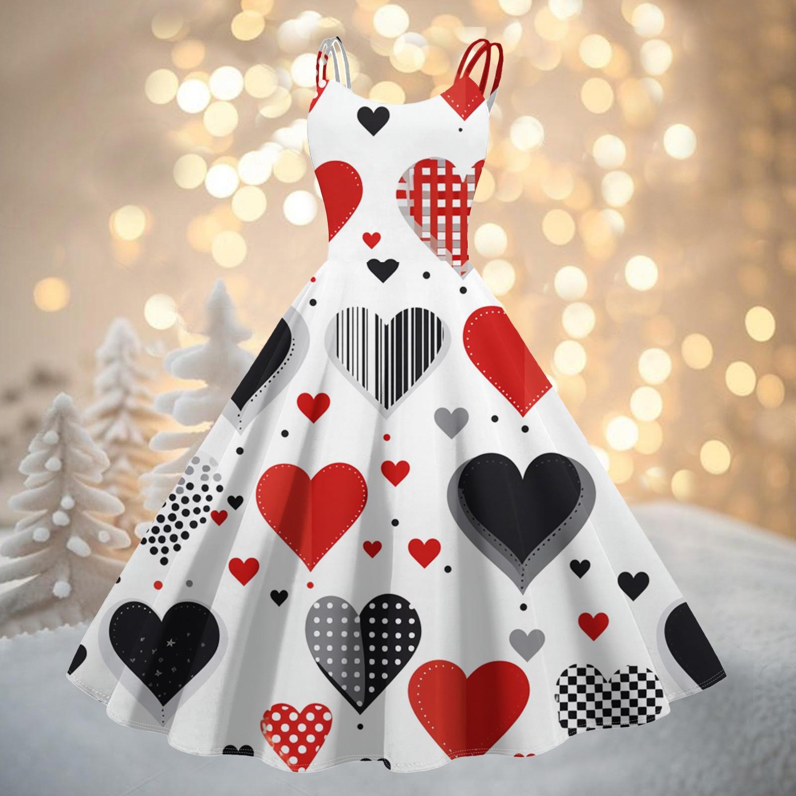 Женское модное коктейльное платье без бретелек с принтом ко Дню святого Валентина в готическом стиле, панк, винтажное платье. S красный