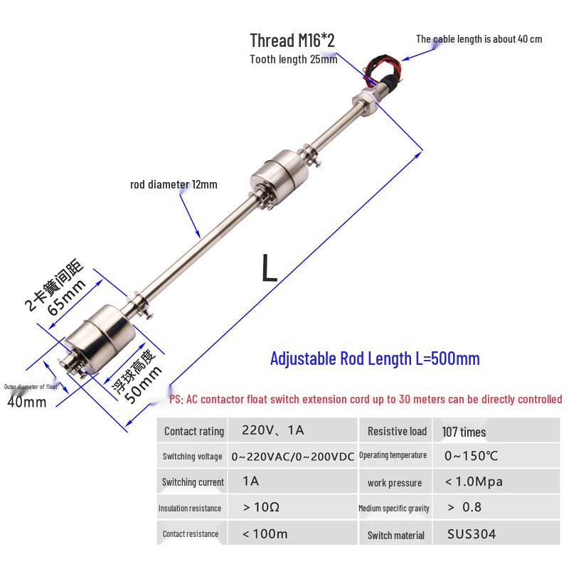 Aokewen 304SS High-Temperature Float Level Switch
Aokewen 304SS High-Temperature Float Level Switch