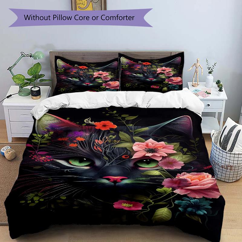 3pcs Domineering BlackCat & Flowers Quilt Cover Set - Soft and Cozy Bedroom, Guest Room and Dorm Decorative Bedding 3-Piece Set 1 Quilt Cover + 2 135x200cm
3pcs Domineering BlackCat & Flowers Quilt Cover Set - Soft and Cozy Bedroom, Guest Room and Dorm Decorative Bedding 3-Piece Set 1 Quilt Cover + 2 135x200cm