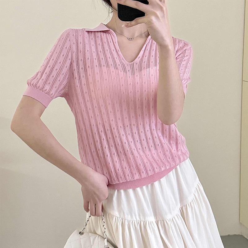 Вязаный свитер с лацканами и полым узором, женский летний новый простой и универсальный тонкий топ, тонкий One Size светло-розовый
Вязаный свитер с лацканами и полым узором, женский летний новый простой и универсальный тонкий топ, тонкий One Size светло-розовый