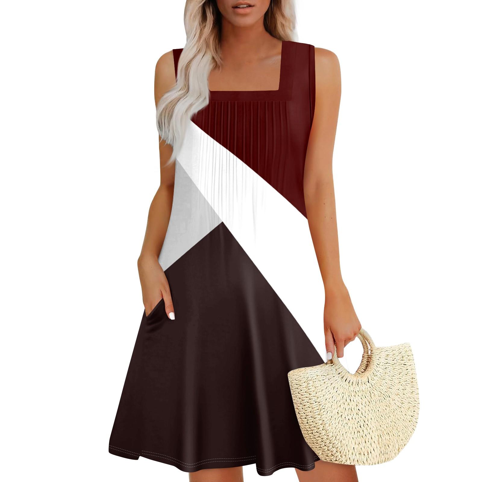 Жіночі літні сукні Вільні сарафани без рукавів Сукня з кишенями L червоний
Жіночі літні сукні Вільні сарафани без рукавів Сукня з кишенями L червоний