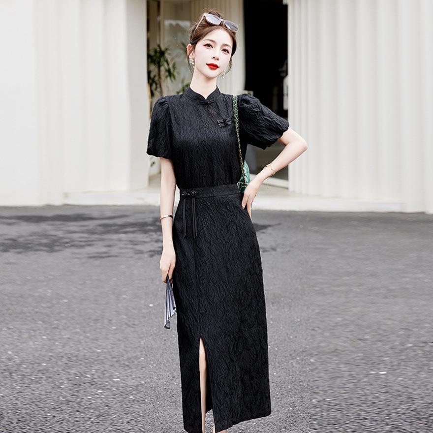 Улучшенный набор ципао Женский летний новый темперамент с пряжкой Набор из двух предметов с веером Муза XXL чёрный
Улучшенный набор ципао Женский летний новый темперамент с пряжкой Набор из двух предметов с веером Муза XXL чёрный