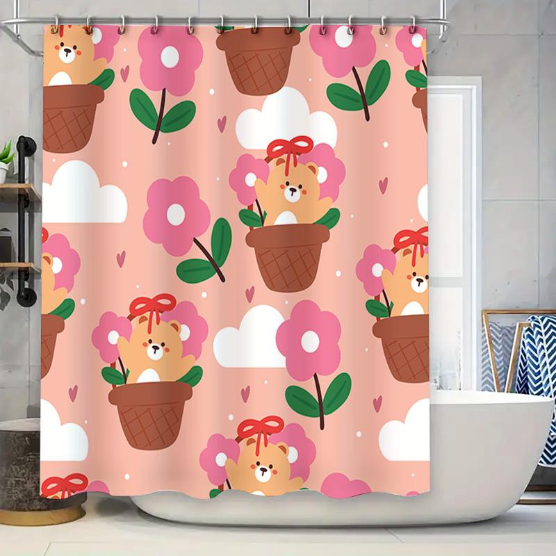 Cute Animal Shower Curtain Cartoon Print Waterproof Fabric Water Repellent Bathtub Decor Pink Flower Pattern Pet Lovers Home Bat W60H190(CM)-1 Pcs
Cute Animal Shower Curtain Cartoon Print Waterproof Fabric Water Repellent Bathtub Decor Pink Flower Pattern Pet Lovers Home Bat W60H190(CM)-1 Pcs