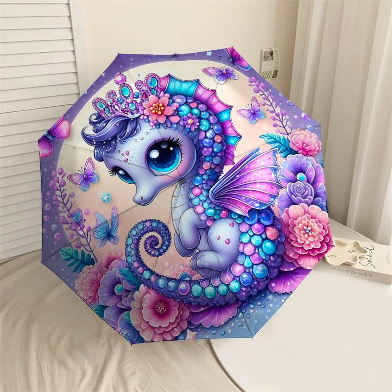 1PC seahorse flowers Automatic Open/Close Umbrella with Windproof, 8-Rib Sturdy Canopy, Durable Ribs, Fashionable Design1401A
1PC seahorse flowers Automatic Open/Close Umbrella with Windproof, 8-Rib Sturdy Canopy, Durable Ribs, Fashionable Design1401A